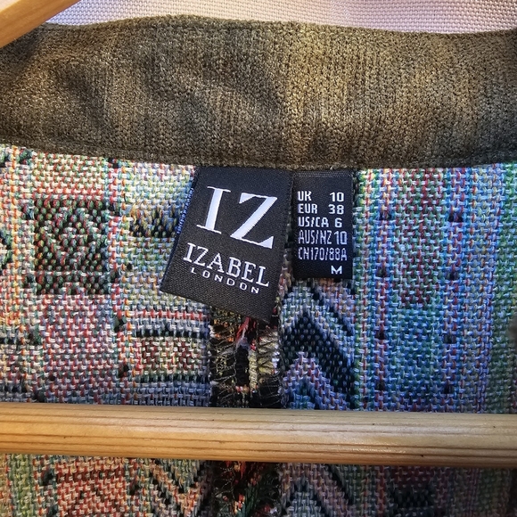 Multicolor Patterned Women's Abstract Print Jacket - Picture 3 of 5